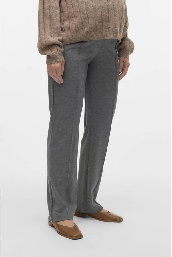 MAMALICIOUS regular high waist zwangerschaps casual broek grijs - Foto 3