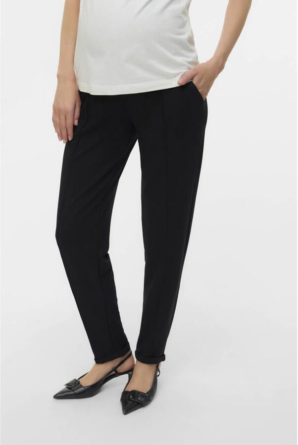 MAMALICIOUS regular high waist zwangerschaps casual broek zwart