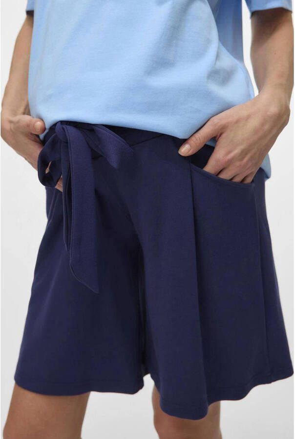 MAMALICIOUS regular waist zwangerschaps casual short donkerblauw - Foto 2