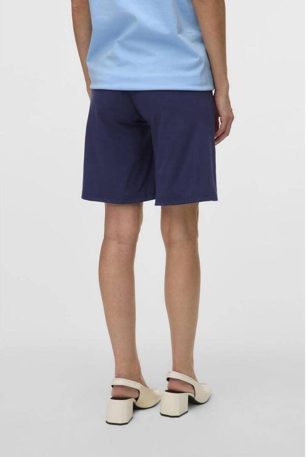 MAMALICIOUS regular waist zwangerschaps casual short donkerblauw - Foto 3