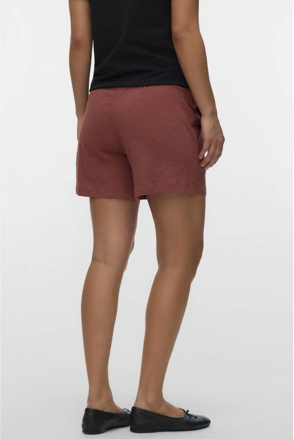MAMALICIOUS regular waist zwangerschaps sweatshort roodbruin - Foto 2