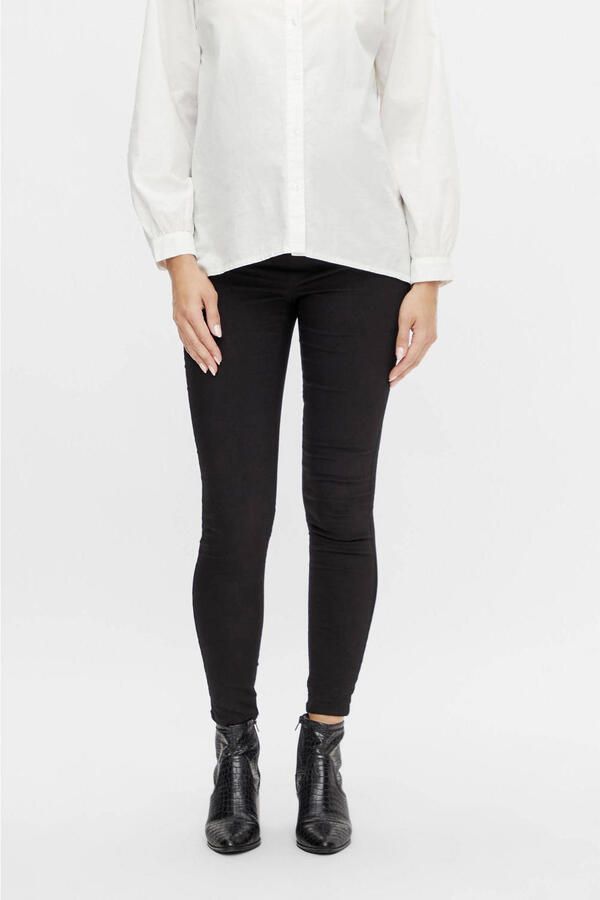 Mamalicious skinny zwangerschapsjeans MLLUCY zwart Dames Viscose Effen XL - Foto 3