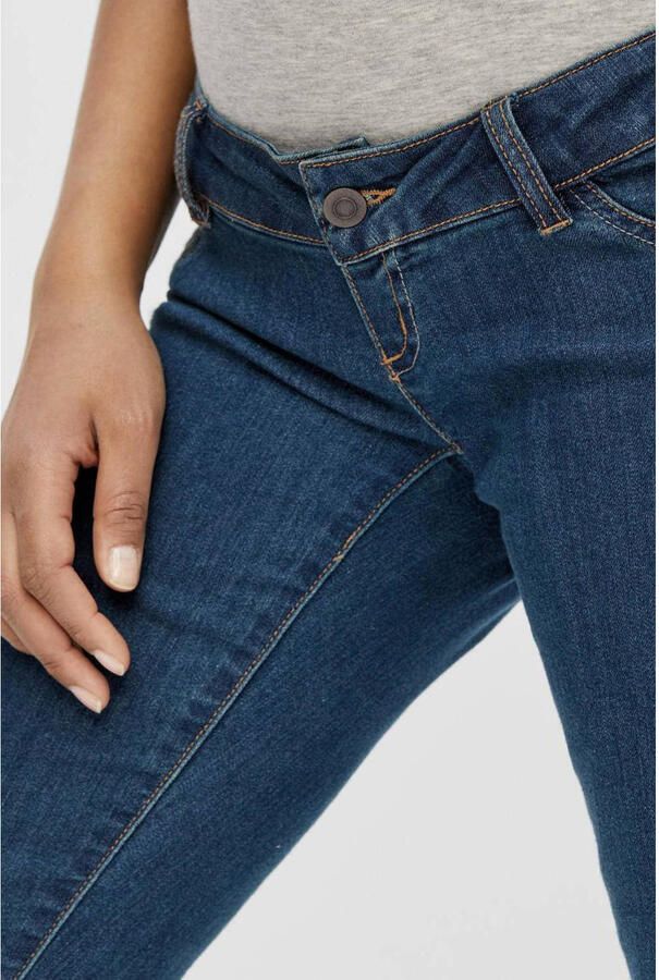 Mamalicious slim fit zwangerschapsjeans JULIA medium blue denim Blauw Dames Stretchdenim 26-32