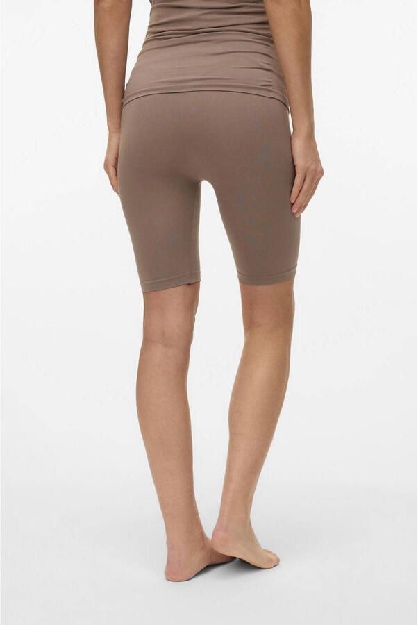 MAMALICIOUS slim high waist zwangerschaps biker short middenbruin - Foto 2