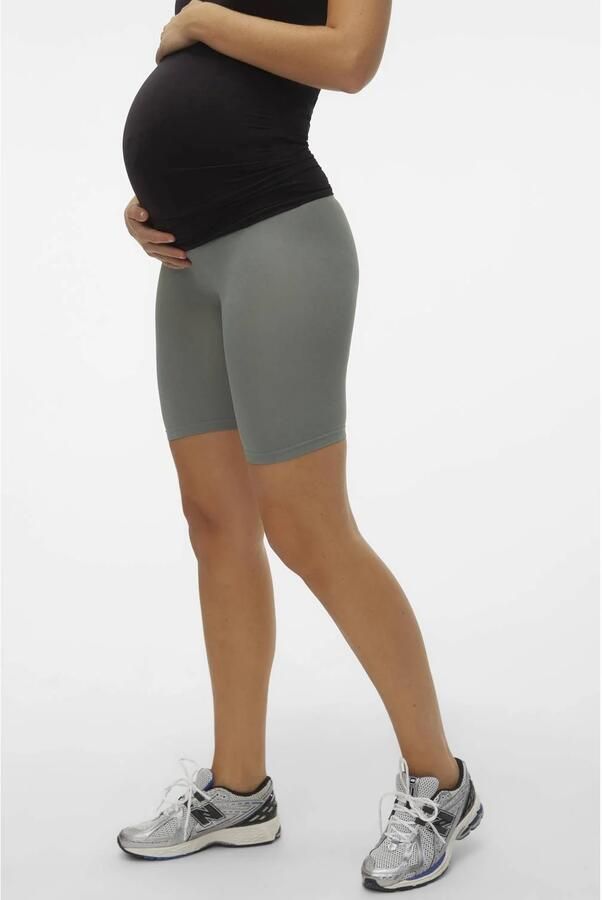 MAMALICIOUS slim high waist zwangerschaps biker short groen Korte broek Dames Nylon maat L XL - Foto 2