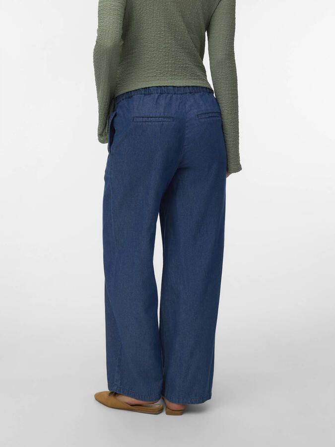 MAMALICIOUS straight regular waist zwangerschaps casual broek medium blue denim - Foto 2