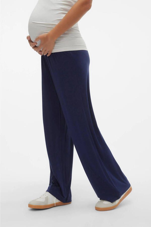 Mamalicious wide leg broek MLALISON kobaltblauw Dames Viscose Effen XL - Foto 2