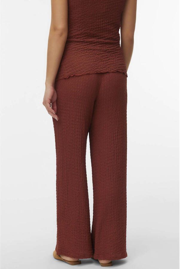 MAMALICIOUS wide leg high waist zwangerschaps casual broek bruin - Foto 2