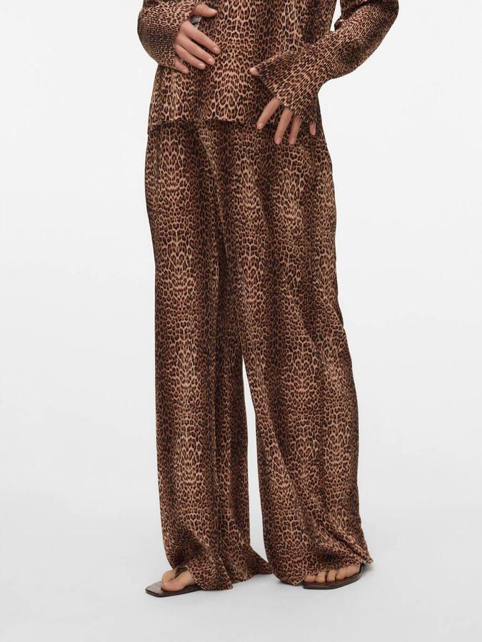 MAMALICIOUS wide leg regular waist zwangerschaps casual broek bruin