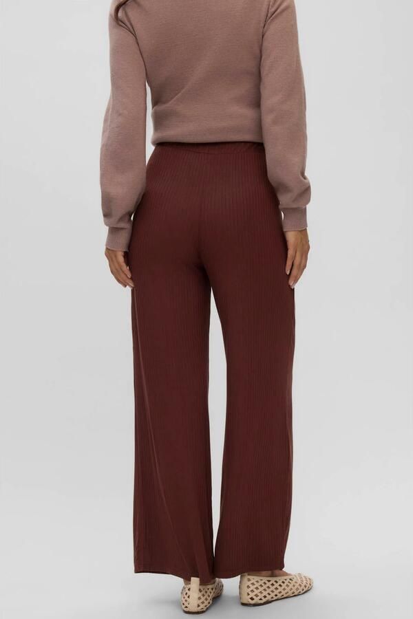 MAMALICIOUS wide leg zwangerschapsbroek bruin Dames Viscose Effen maat XL - Foto 3
