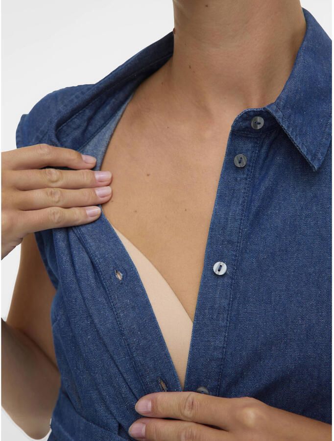 MAMALICIOUS zwangerschaps blousejurk medium blue denim - Foto 2