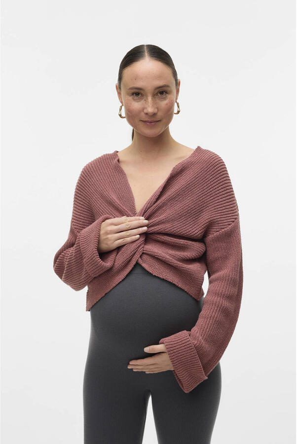 MAMALICIOUS zwangerschaps cropped trui oudroze