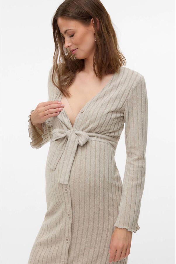 MAMALICIOUS zwangerschaps- en voedings blousejurk beige