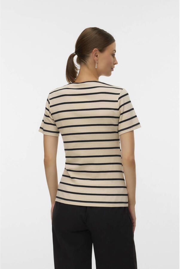 MAMALICIOUS zwangerschaps- en voedings gestreepte T-shirt ecru - Foto 3