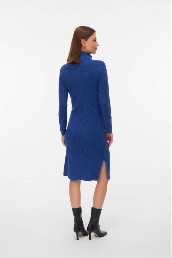 MAMALICIOUS zwangerschaps- en voedings jurk met col fijn gebreid blauw - Foto 2