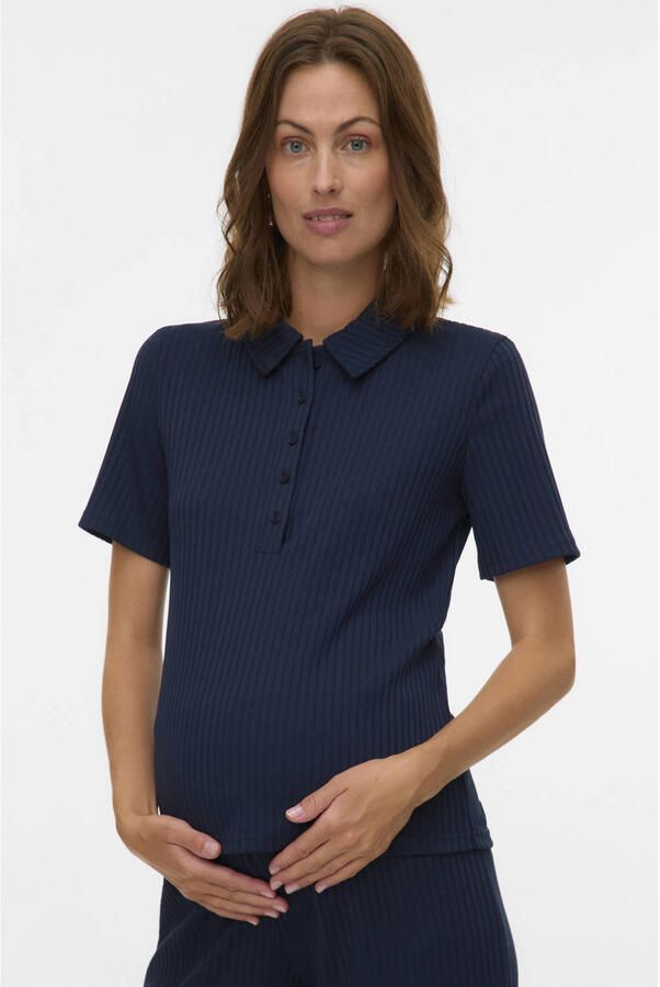 MAMALICIOUS zwangerschaps- en voedings T-shirt donkerblauw