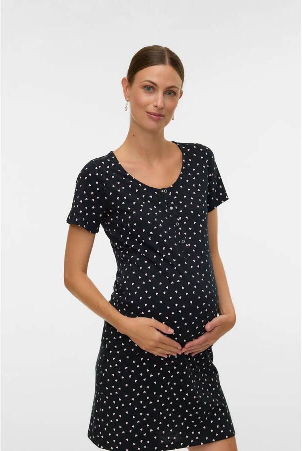 MAMALICIOUS zwangerschaps- en voedingsnachthemd MLMIRA zwart