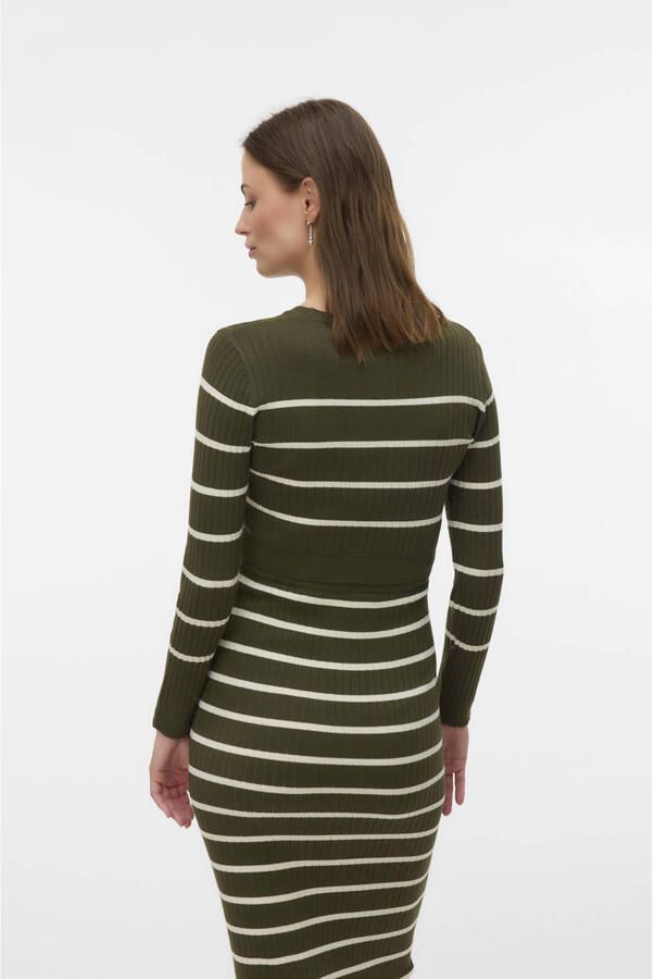 MAMALICIOUS zwangerschaps gestreepte cropped top groen - Foto 3