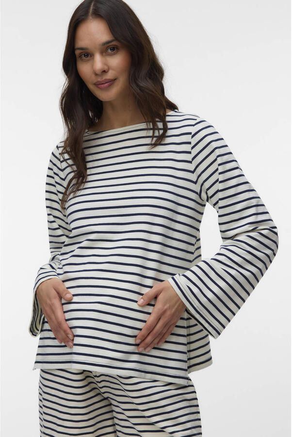 MAMALICIOUS zwangerschaps gestreepte longsleeve donkerblauw