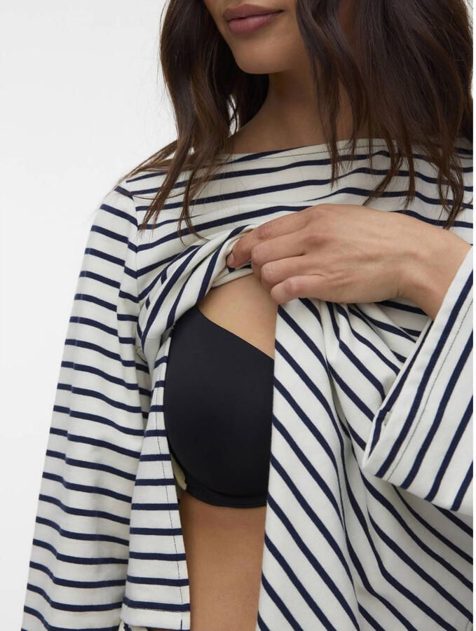 MAMALICIOUS zwangerschaps gestreepte longsleeve donkerblauw - Foto 2