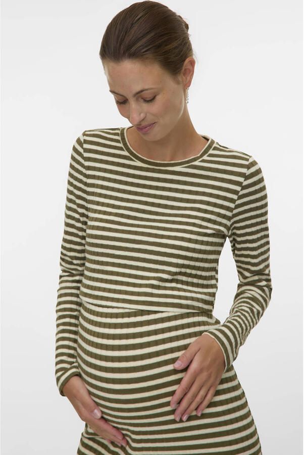 MAMALICIOUS zwangerschaps gestreepte longsleeve groen