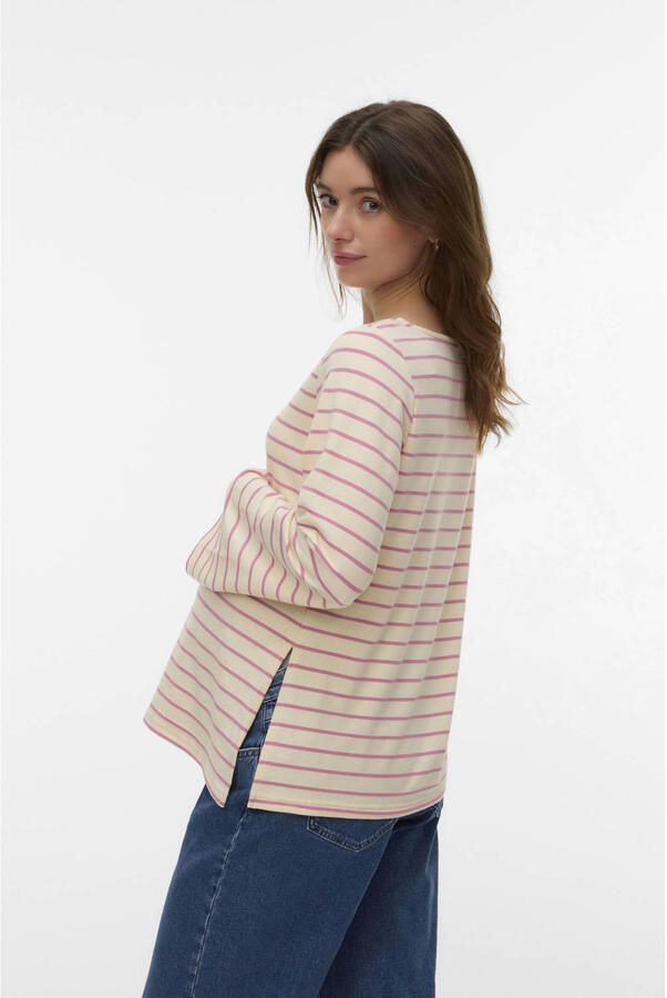 MAMALICIOUS zwangerschaps gestreepte longsleeve roze - Foto 2