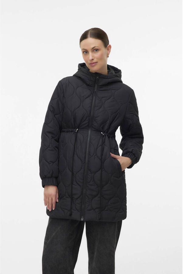 MAMALICIOUS zwangerschaps gewatteerde jas quilted zwart