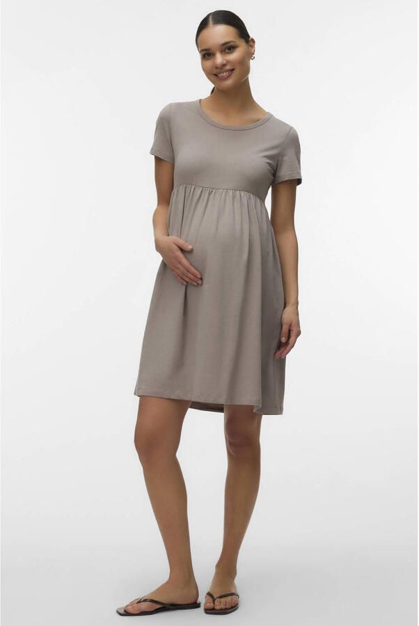 MAMALICIOUS zwangerschaps korte jurk beige - Foto 3