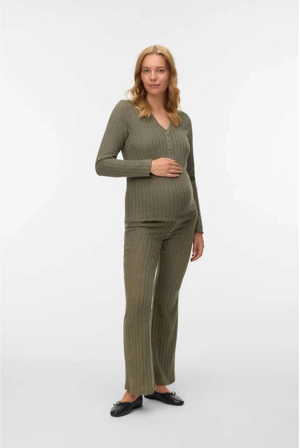 Mamalicious Shirt met V-hals MLFELIZIA LIA LS JRS TOP 2F NOOS