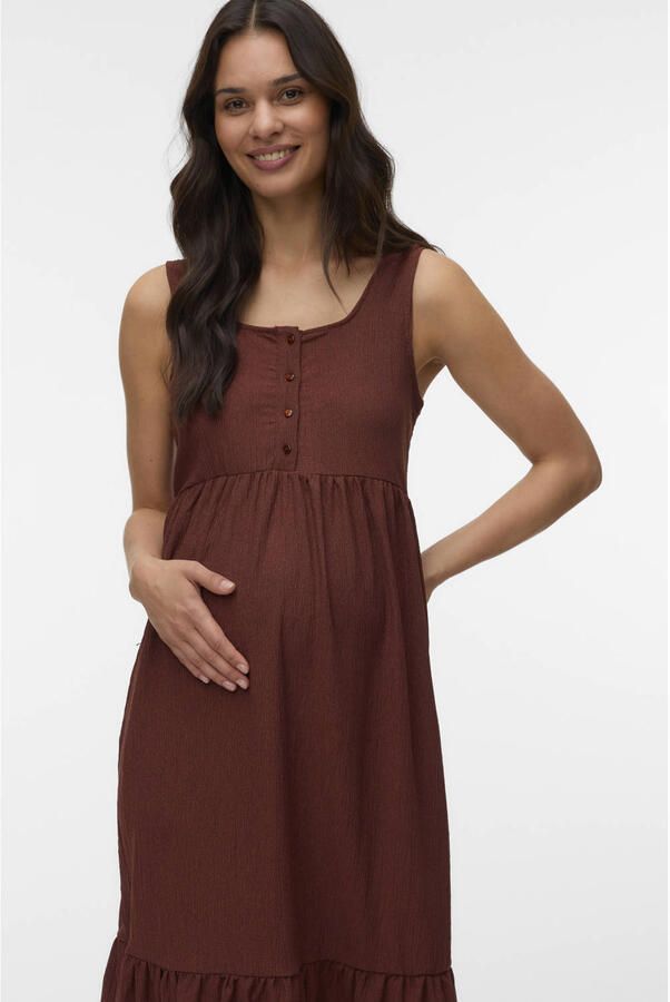 MAMALICIOUS zwangerschaps maxi jurk bruin