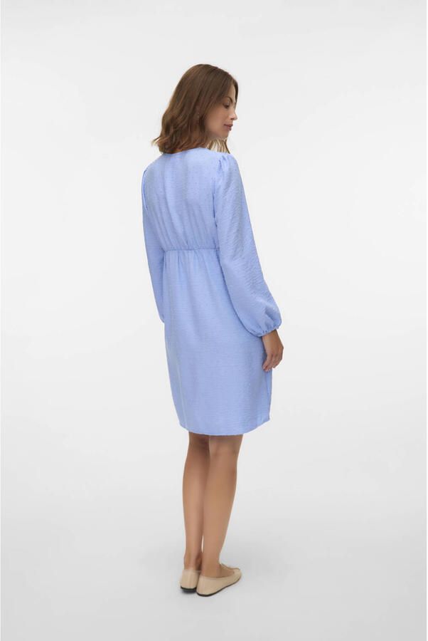 MAMALICIOUS zwangerschaps midi jurk blauw - Foto 3