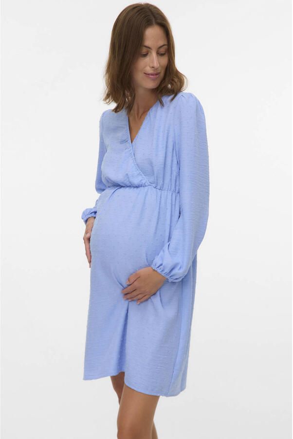 MAMALICIOUS zwangerschaps midi jurk blauw