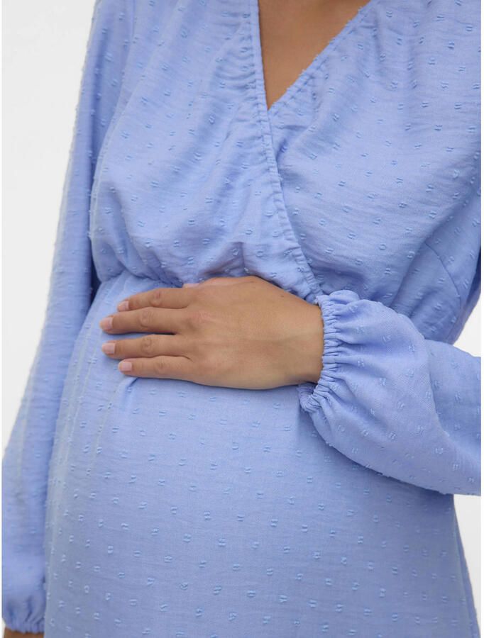 MAMALICIOUS zwangerschaps midi jurk blauw - Foto 2