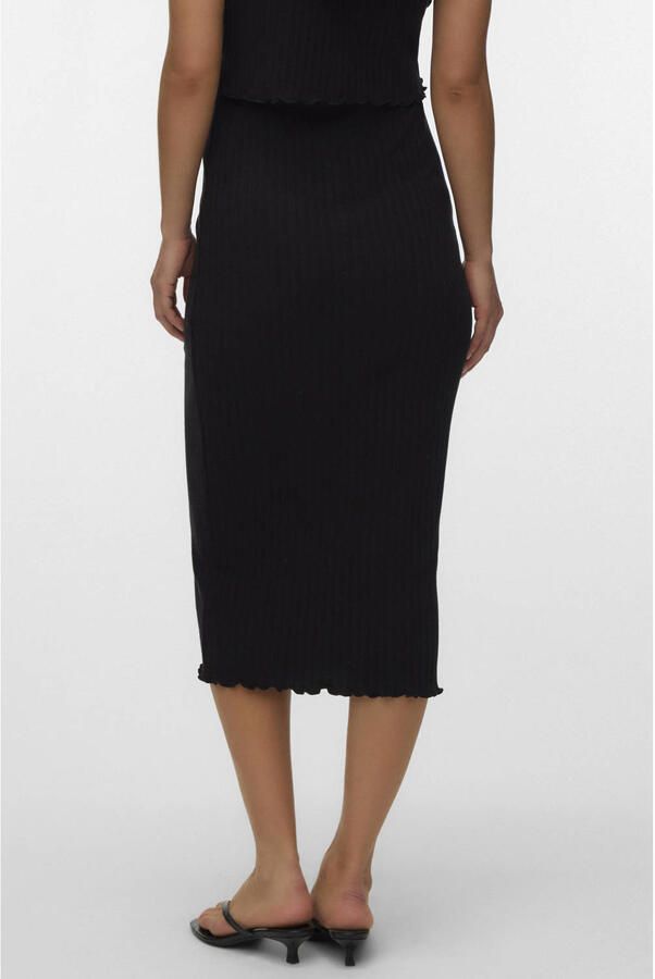 MAMALICIOUS zwangerschaps midi rok rib gebreid zwart - Foto 3