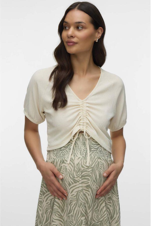 MAMALICIOUS zwangerschaps top met textuur ecru