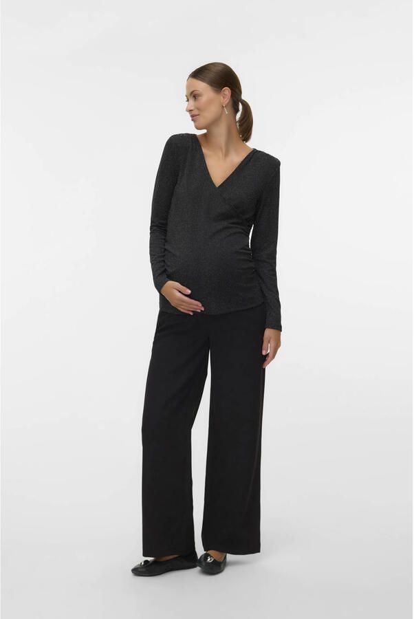 MAMALICIOUS zwangerschaps top zwart met glitter - Foto 2
