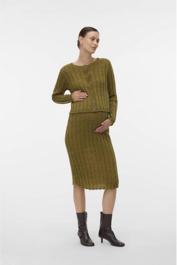 MAMALICIOUS zwangerschaps vest groen gebreid Dames Polyester Ronde hals maat XL - Foto 2