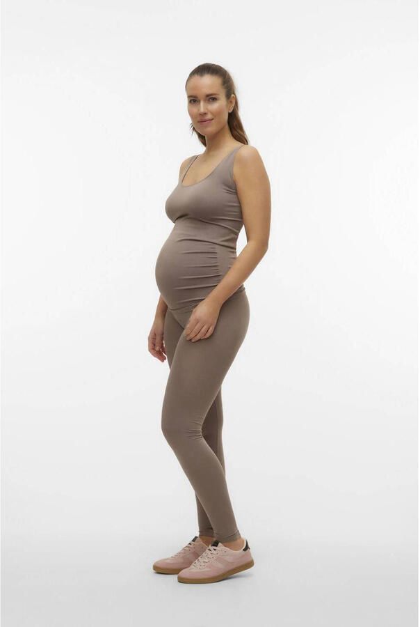 Mamalicious Hemd Beige Dames Polyamide Ronde hals Effen