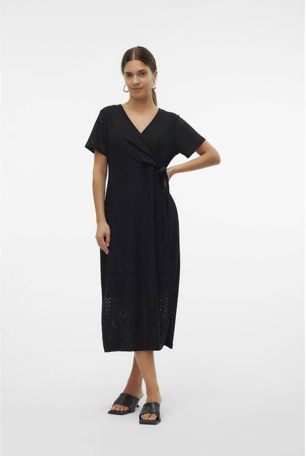 Mamalicious zwangerschapsjurk MLANGIE zwart Dames Polyester V-hals Effen XXL