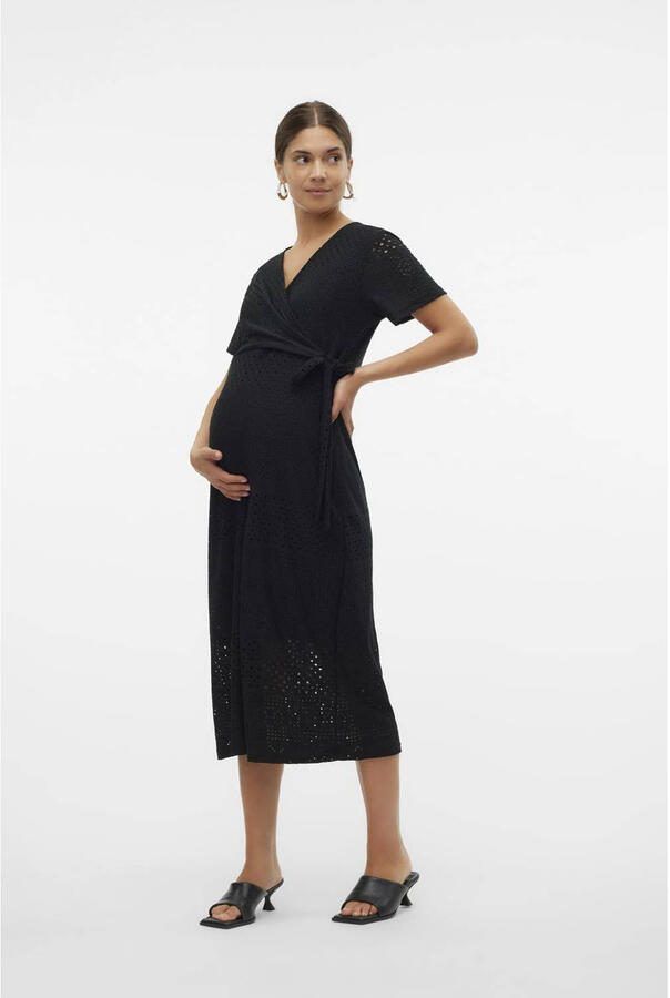 Mamalicious zwangerschapsjurk MLANGIE zwart Dames Polyester V-hals Effen XXL - Foto 3