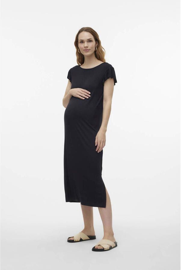 Mamalicious zwangerschapsjurk MLMOLLY zwart Dames Viscose Ronde hals Effen XXL - Foto 2