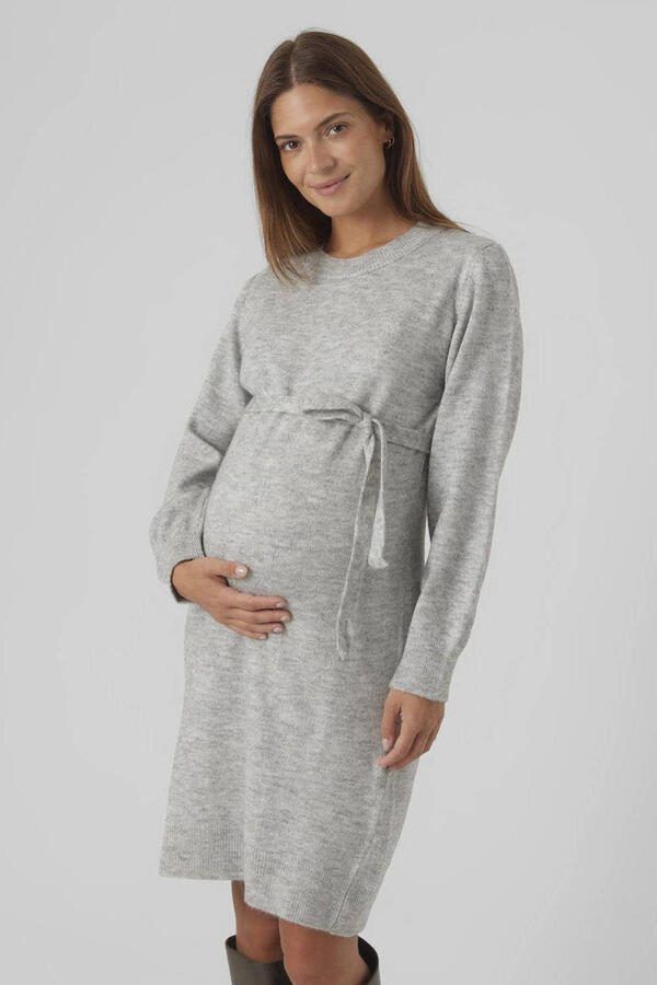 Mamalicious zwangerschapsjurk MLNEWANNE Grijs Dames Polyester Ronde hals XXL