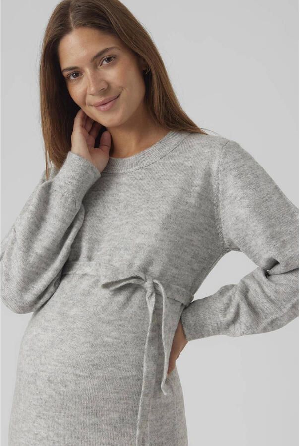 Mamalicious zwangerschapsjurk MLNEWANNE Grijs Dames Polyester Ronde hals XXL