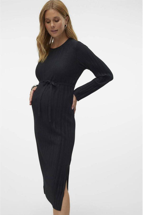 Mamalicious zwangerschapsjurk MLNOELA zwart Dames Polyester V-hals Effen XXL - Foto 3