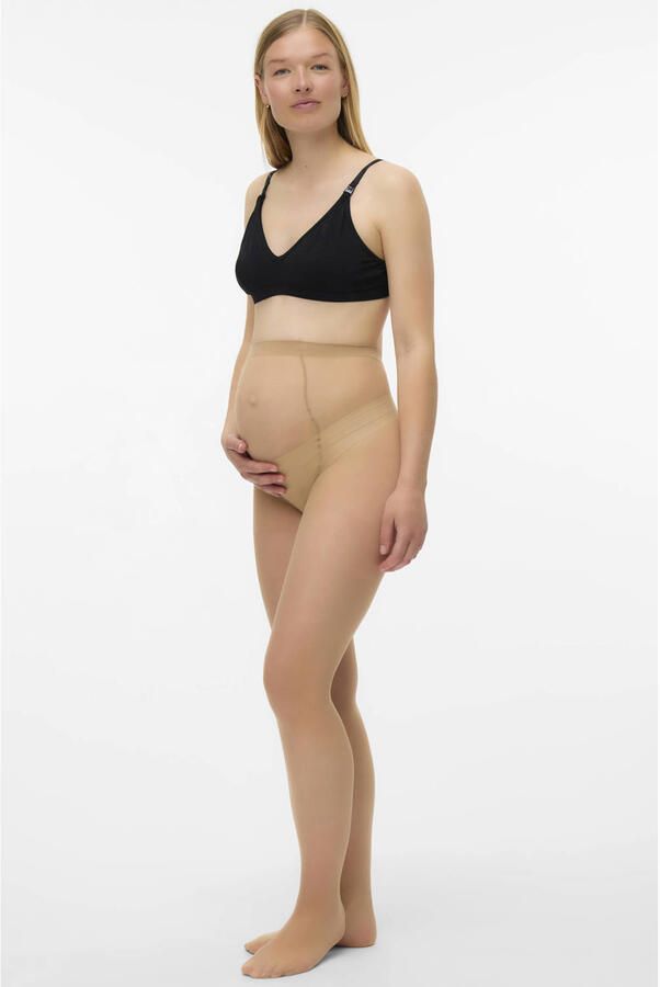 MAMALICIOUS zwangerschapspanty zwart beige (set van 2) Dames Polyester maat L XL - Foto 2