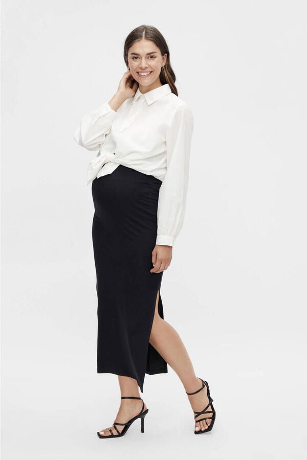 Mamalicious zwangerschapsrok MLEMMA zwart Dames Stretchkatoen Effen XL - Foto 5