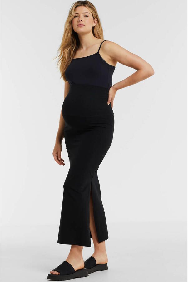 Mamalicious zwangerschapsrok MLEMMA zwart Dames Stretchkatoen Effen XL - Foto 3