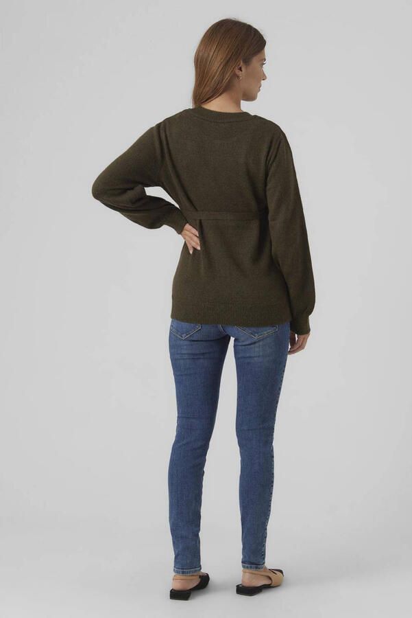 Mamalicious zwangerschapstrui MLNEWANNE van polyester donkergroen Effen XL - Foto 3