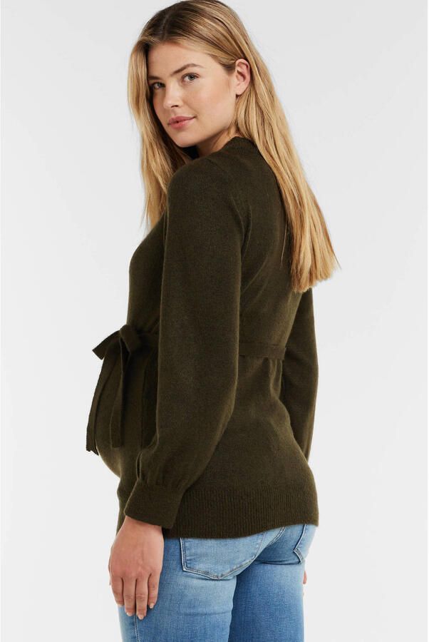 Mamalicious zwangerschapstrui MLNEWANNE van polyester donkergroen Effen XL - Foto 2