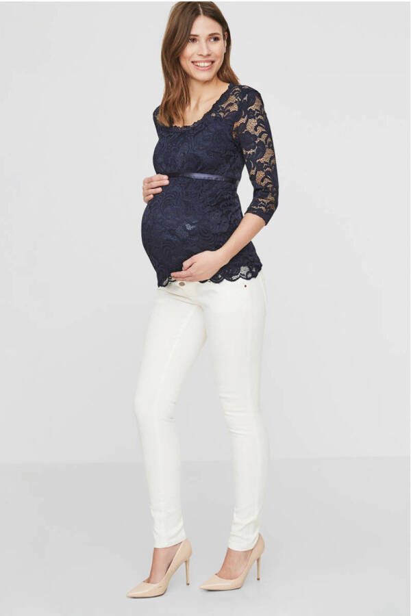 MAMALICIOUS slim fit zwangerschapsjeans wit